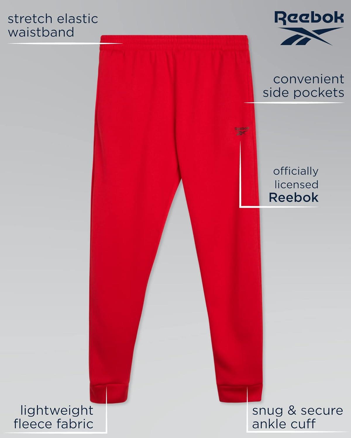 Reebok Boys' Active Joggers - 4 Pack Fleece Athletic Sweatpants