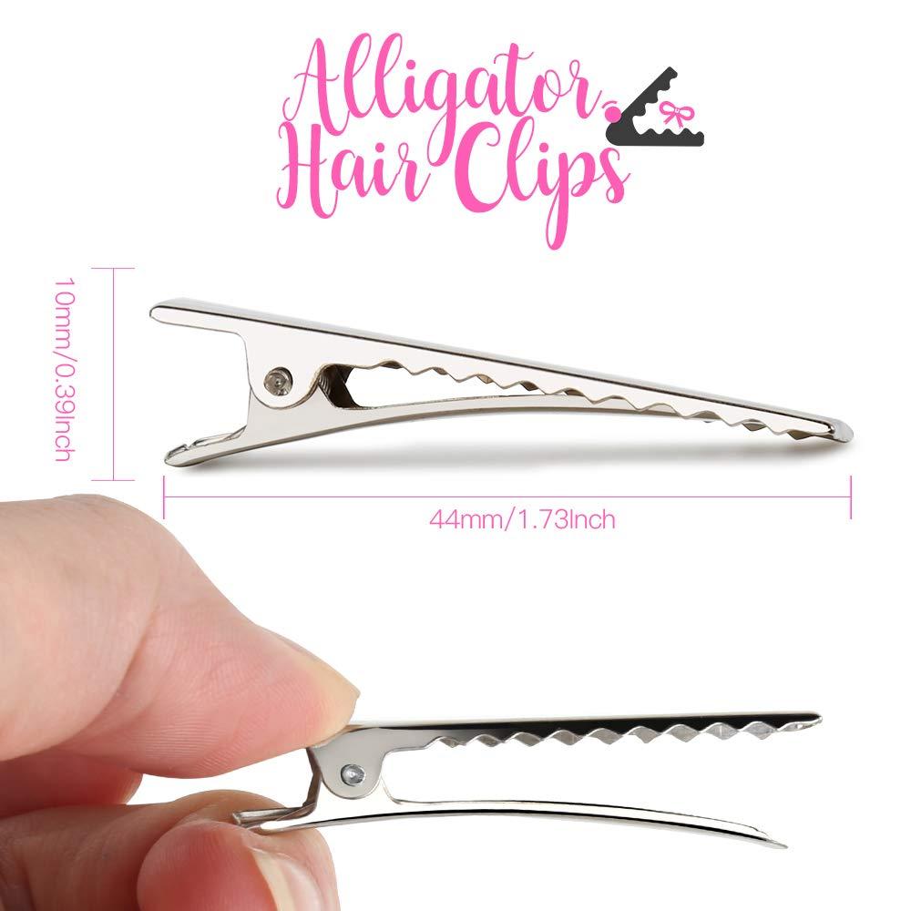 1.77 Inches Metal Alligator Hair Clips for Hair Bows, Thick Thin Hair Cutting, Hairdressing, Curl, Professional Salon, Women & Girls by Mandala Crafts