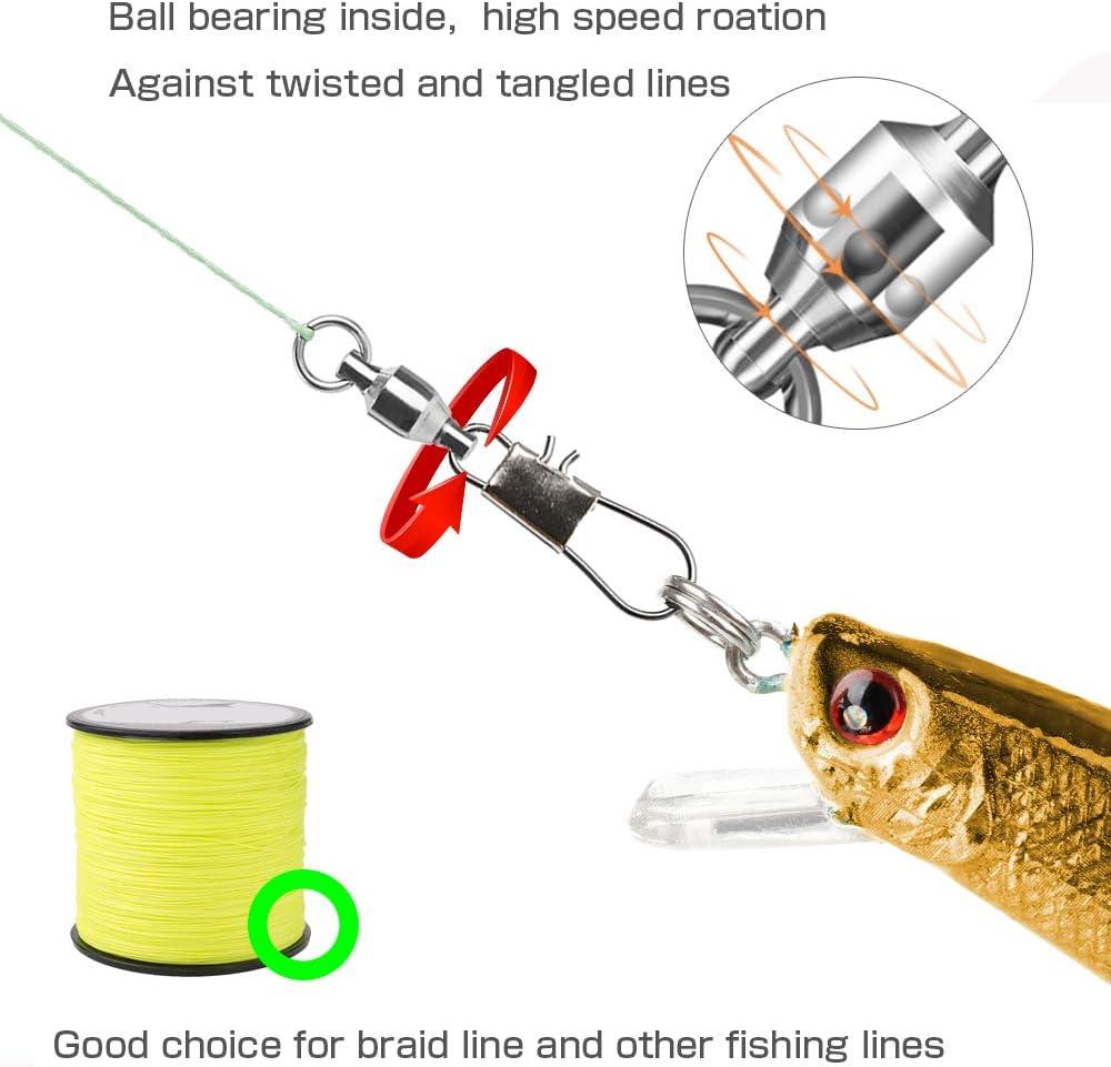 AMYSPORTS Barrel Fishing Swivels 3 Roller Swivels Fishing Tackle