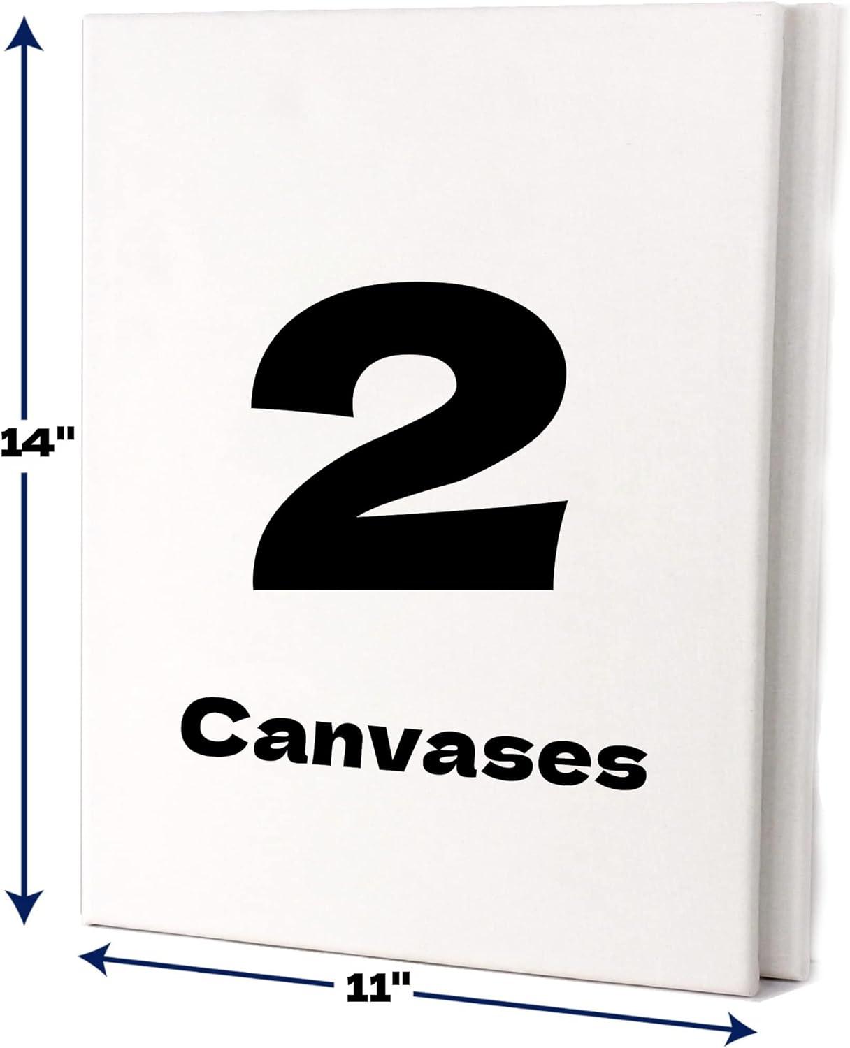 ArtSkills Stretched Canvases for Painting 11x14 Canvas Painting Supplies  for Artists Blank Canvas Pack 2-Pack