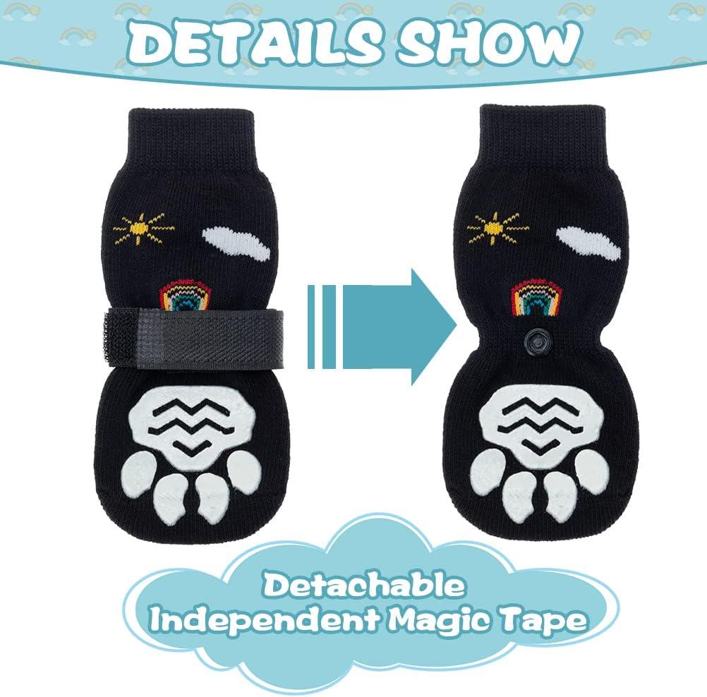 Double Side Anti-Slip Dog Socks with Adjustable Straps for Indoor Wear -  PUPTECK