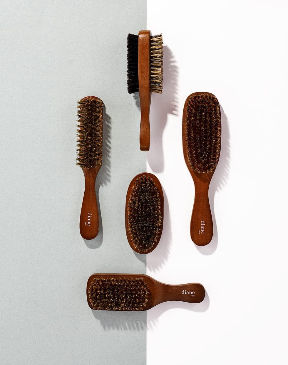 1 Boar Bristle Wave Brush Wood Firm Hair Comb Wooden Reinforced Natural Boar, Brown