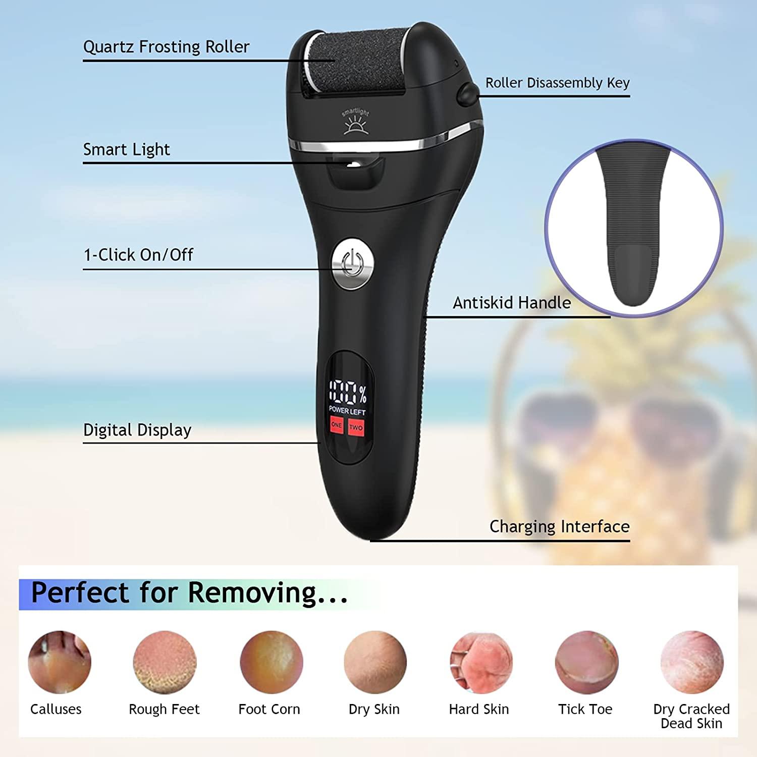 Electric Callus Remover for Feet,Rechargeable Foot File Hard Skin  Remover,Waterproof 14 in1 Professional Pedicure Kit for Cracked Heels &Dead