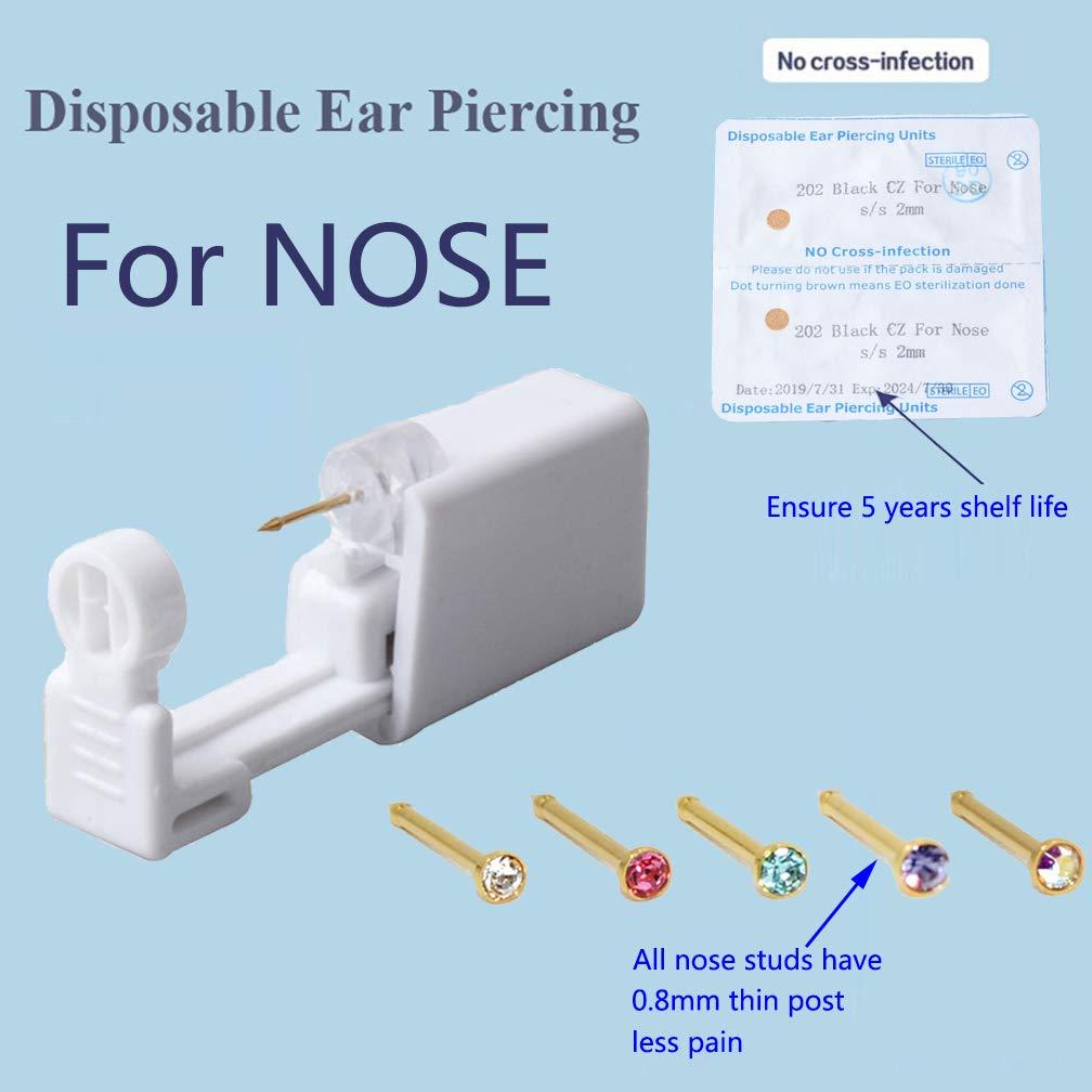 4 Pack Disposable Sterile Ear Piercing kit, self piercing earrings