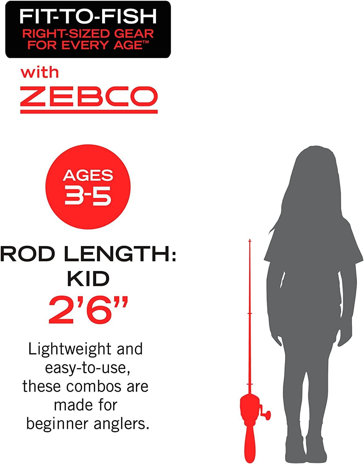 Zebco Kids Splash Jr. Spincast Reel and Fishing Rod Combo, 4-Foot
