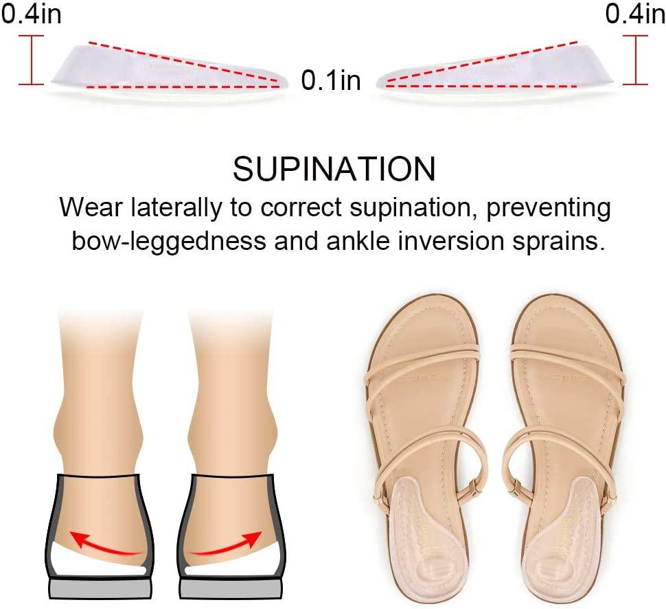 Dr. Foot's Supination Insoles & Overpronation Insoles, Medial & Lateral  Heel Cups for Foot Alignment, Knee Pain, Bow Legs, Osteoarthritis (Large 