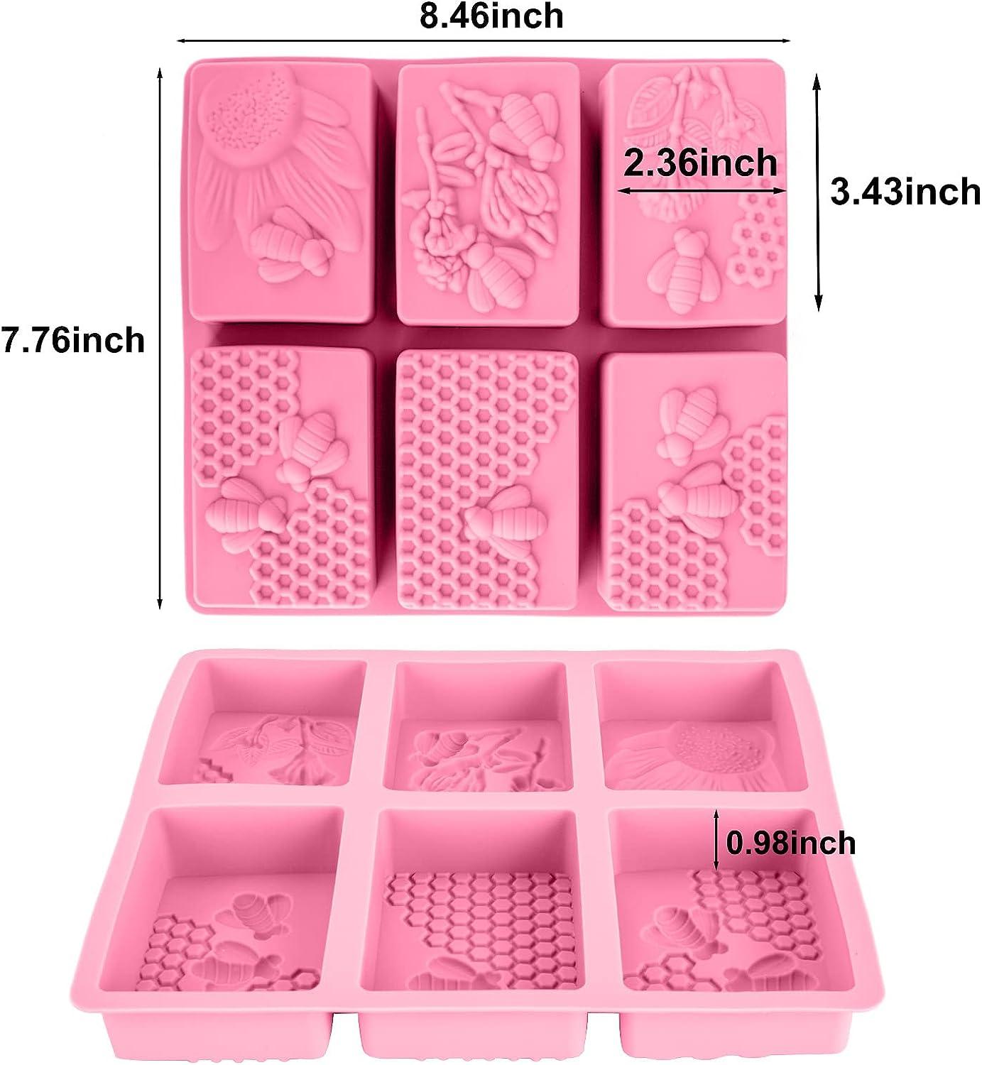 1pc 3D Bee Silicone Molds, Honeycomb Molds for Soaps, Rectangle Cake Baking  Mold, Resin Mold Beehive Candle Mold for Homemade Craft (square