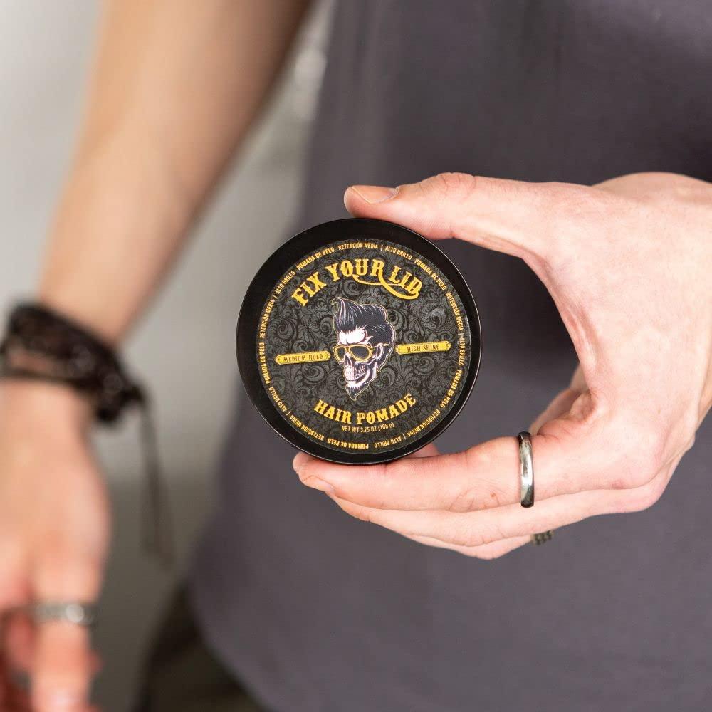 Fix Your Lid Hair Pomade for Men 3.75 oz Water Based Medium Hold High Shine