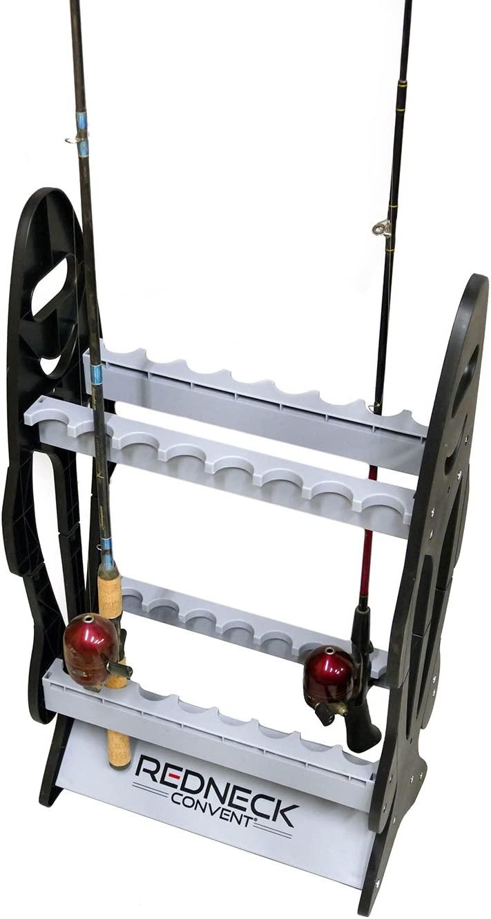 Vertical Standing Fishing Pole Display Rack Storage Organizer for 16 Rods/ Reels 