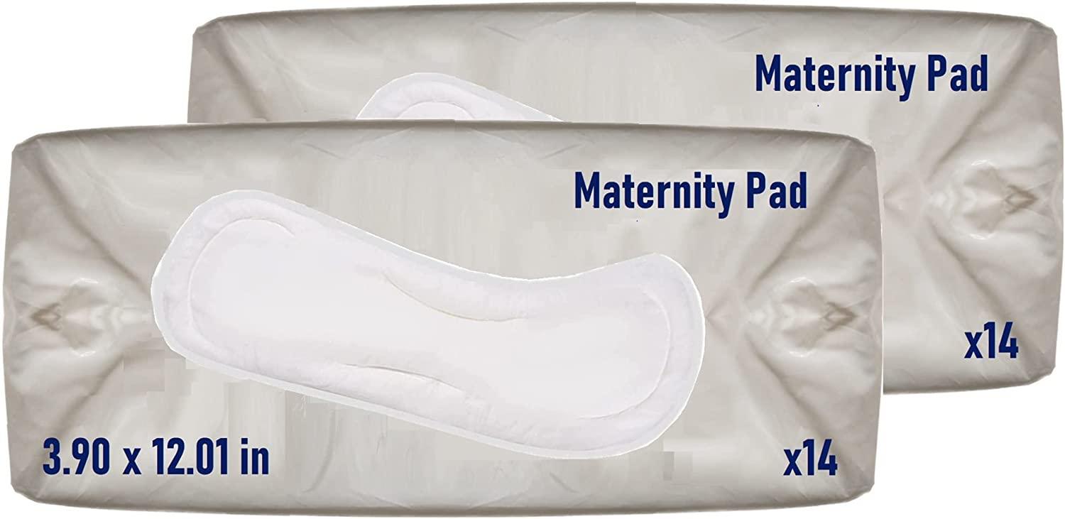 Postpartum Maternity Pads Pack of 28 Large Maximum Absorbency Heavy Flow  Postpartum Incontinence Pads - Ultra Soft