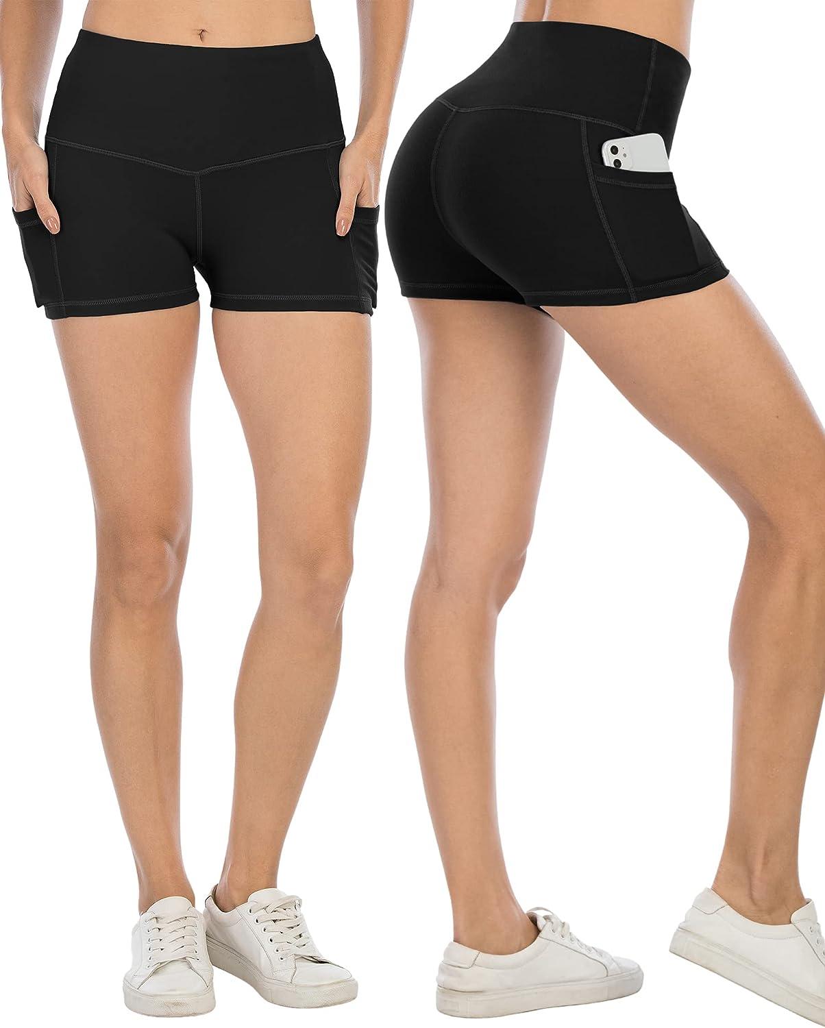 CHRLEISURE High Waisted Yoga Biker Shorts for Women with Pockets