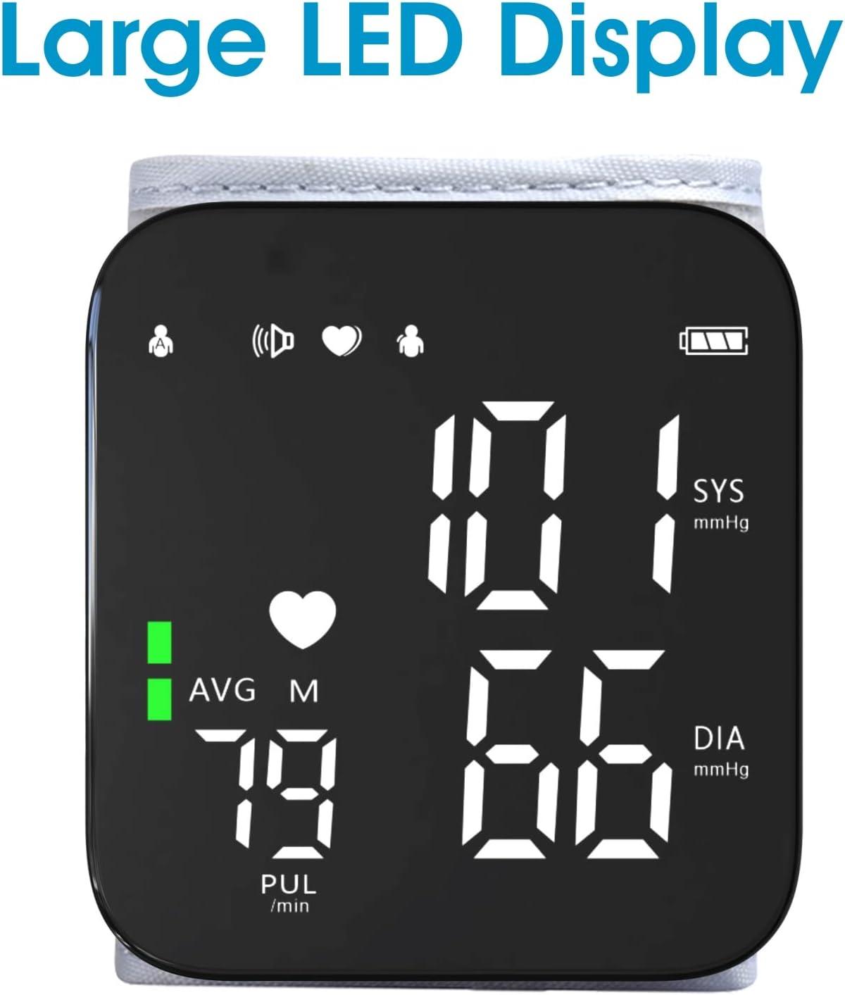  Portable Blood Pressure Monitors for Home Use Adjustable Blood  Pressure Wrist Cuff Automatic Bp Machine Large Screen Display Reading  Memory bp Pressure Monitor Wrist, White 1st Aid : Health & Household