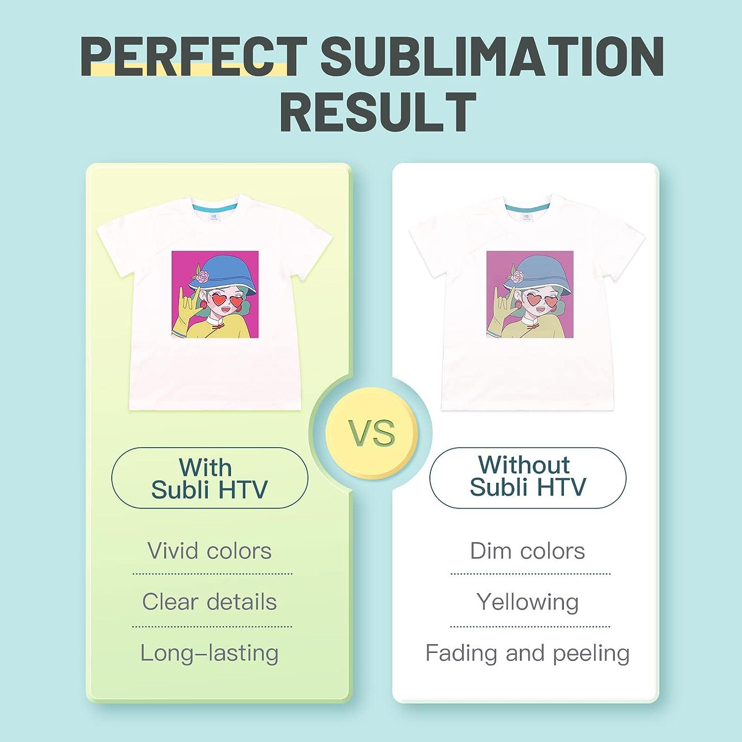  HTVRONT Clear HTV Vinyl for Sublimation (20 Sheets