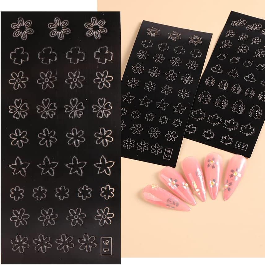  24 Sheets Airbrush Stencils Nail Stickers for Nail Art