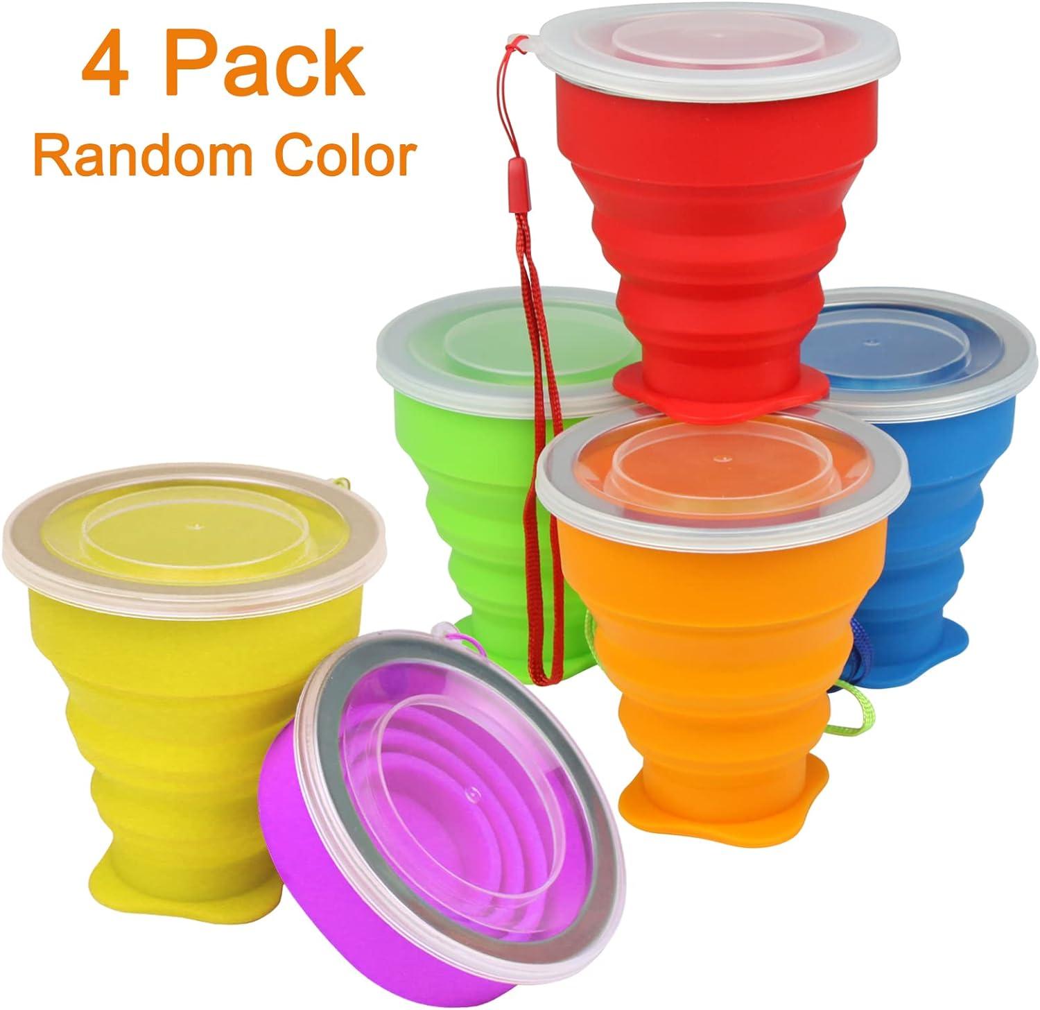 2Pcs Silicone Collapsible Travel Cup - Camping Cups Collapsible Cups  Drinking Cups with Lids for Adu…See more 2Pcs Silicone Collapsible Travel  Cup 