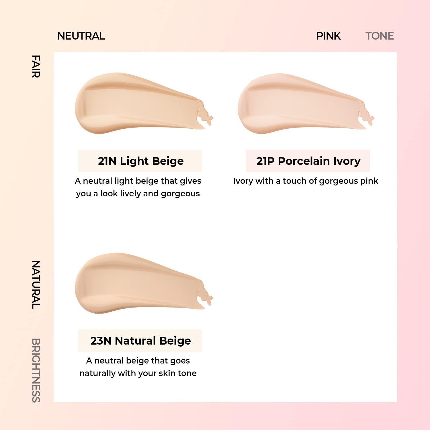 LOVB LOVB Cushion Foundation Makeup for Natural Looking Glow | Long-Lasting  Buildable Coverage | Lightweight and Moisturizing Korean Cushion Makeup 