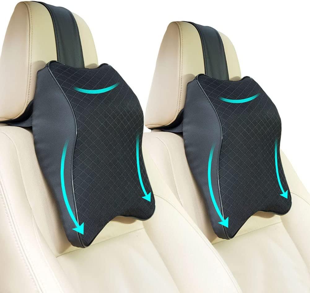 Bookishbunny Memory Foam Car Seat Head Rest Support Pillow Neck Pain Relief  Bone Travel Cushion 