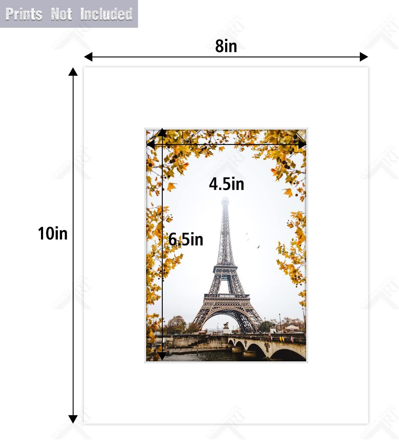 8x10 Mat for 5x7 Photo - White with Black Core Matboard for Frames Measuring 8 x 10 In- to Display Art Measuring 5 x 7 Inches