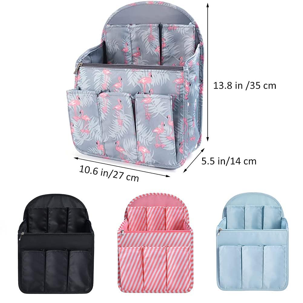Sweetude 2 Pcs Mini Backpack Organizer Insert Small Shoulder Bag Divider  for Rucksack Purse Lightweight Nylon(Light Blue)