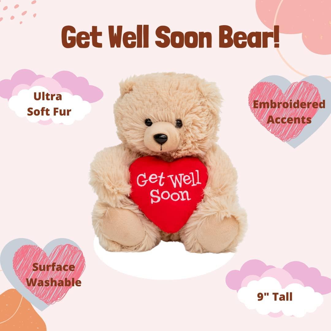 Get Well Soon Card with Teddy Bear Stock Illustration