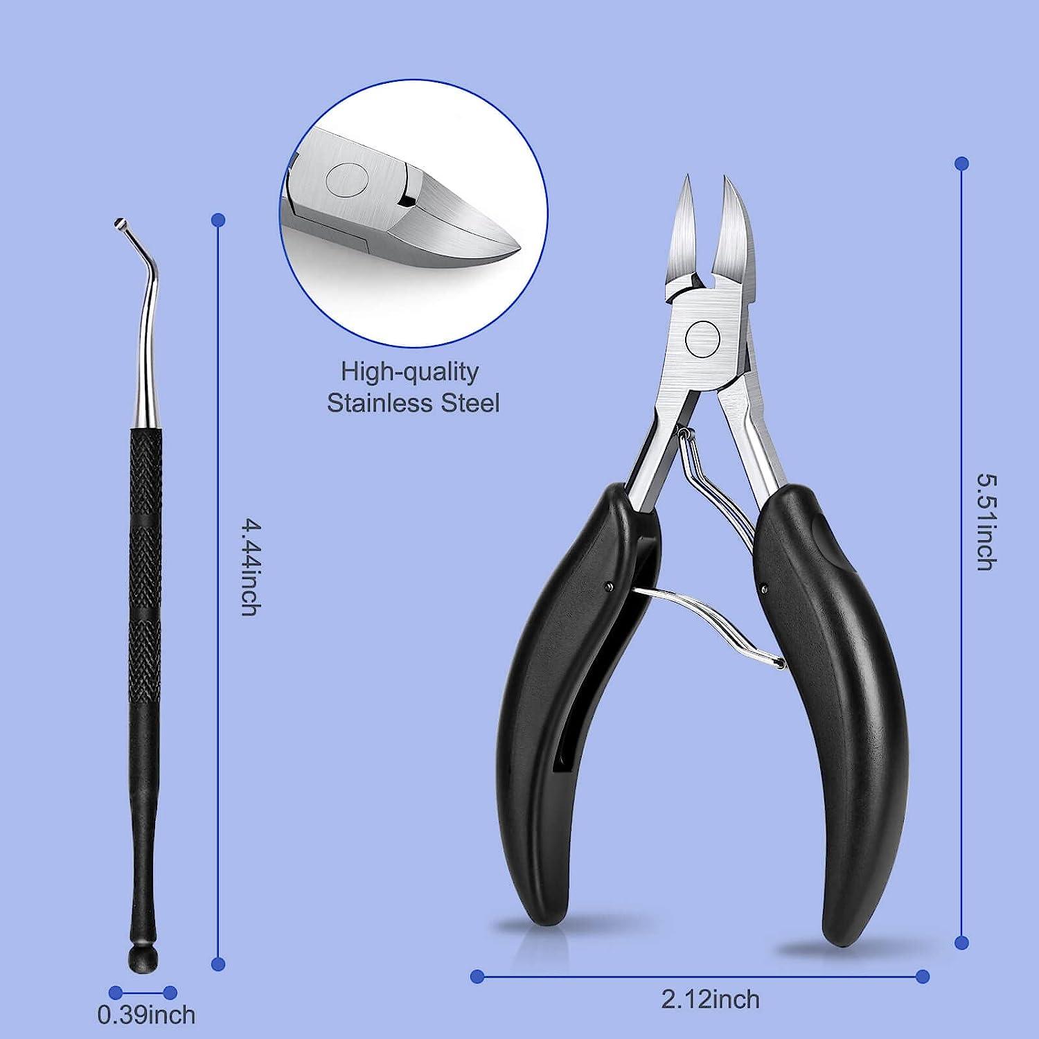 Toenail Clippers for Thick Nails: Professional Podiatrist Toe Nail Nippers  Seniors Pedicure Ingrown Toenail Cutter with Stainless Steel Sharp Blade