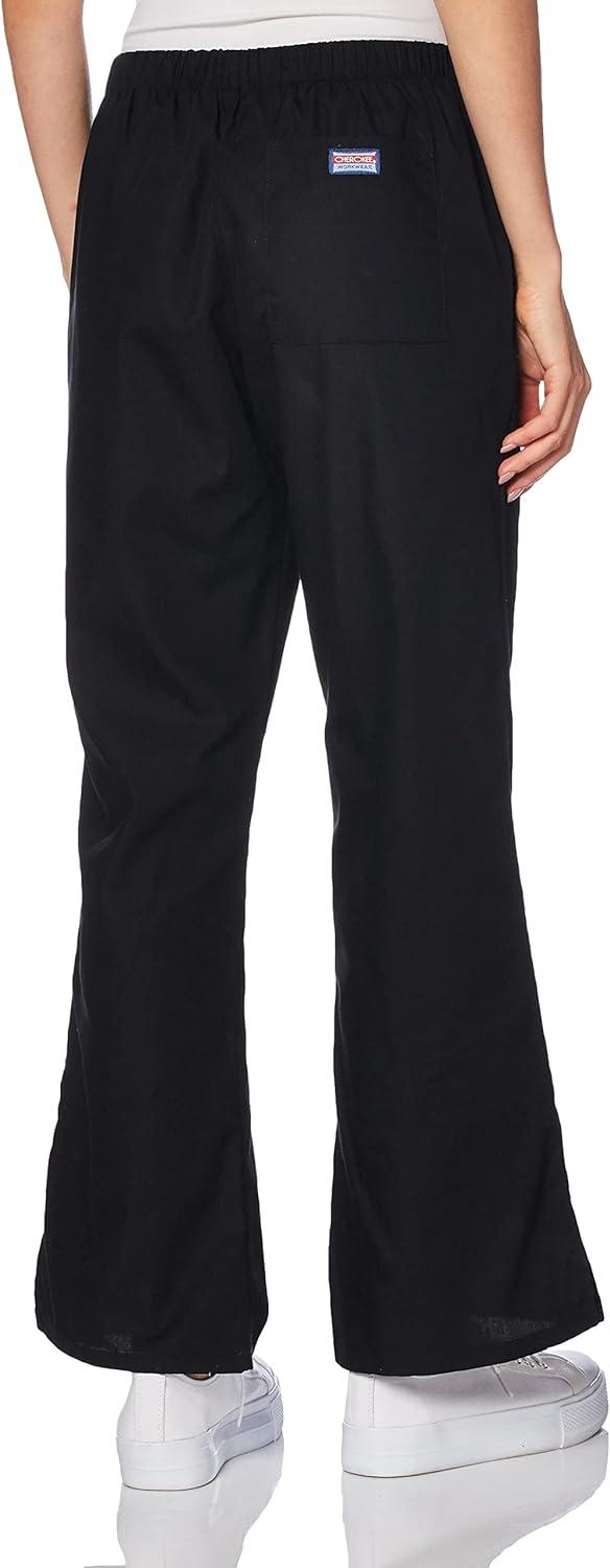 Scrub Pants for Women Workwear Originals Drawstring Waist with Flare Leg  4101 Medium Black