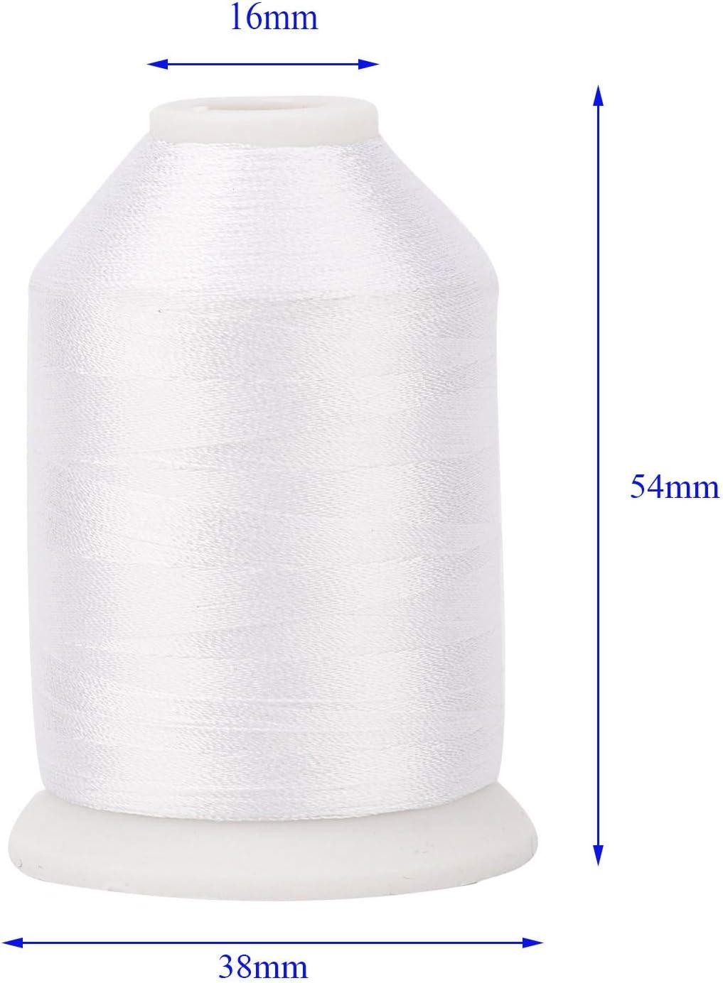 Set of 2 Huge White Spools Bobbin Thread for Embroidery Machine and Sewing