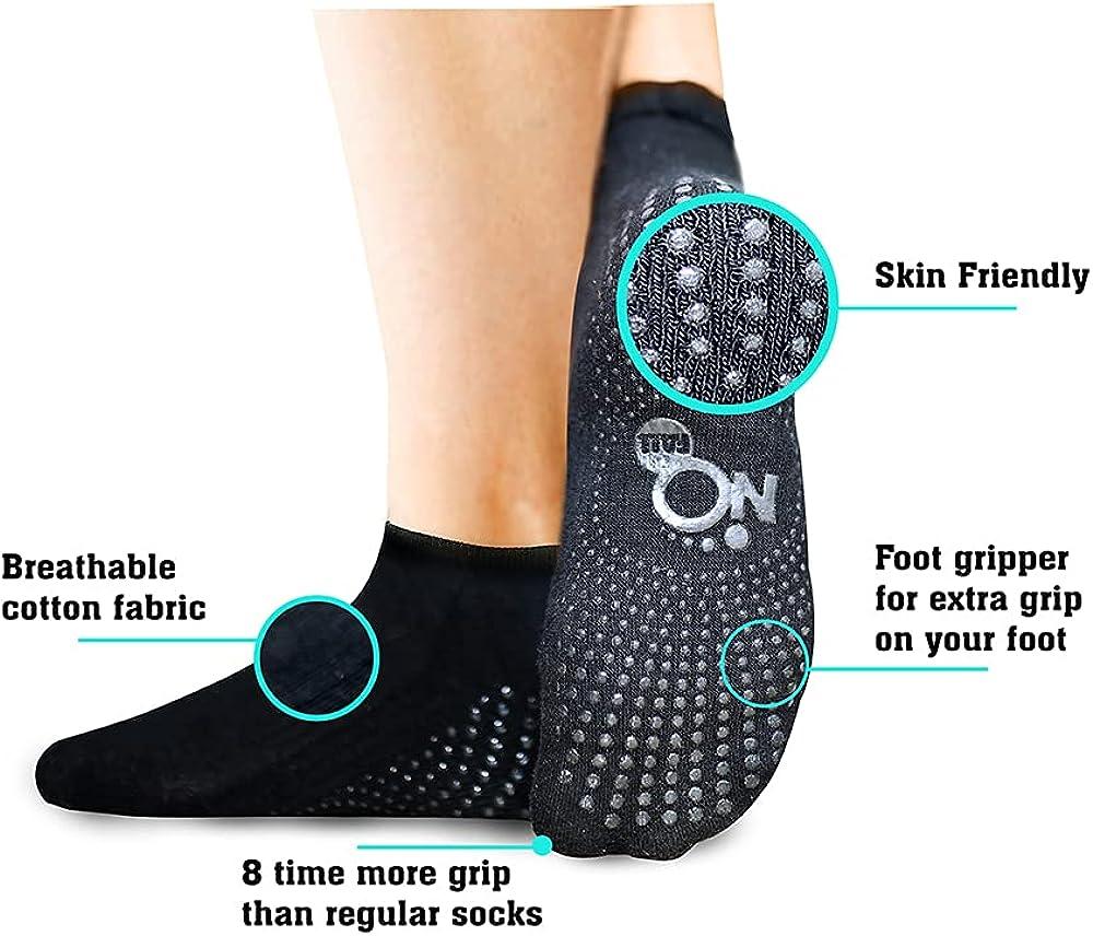 Yoga Pilates Non Slip Grip Socks for Women Non Skid Full Toe Gripper Socks  for Yoga Pilates Barre