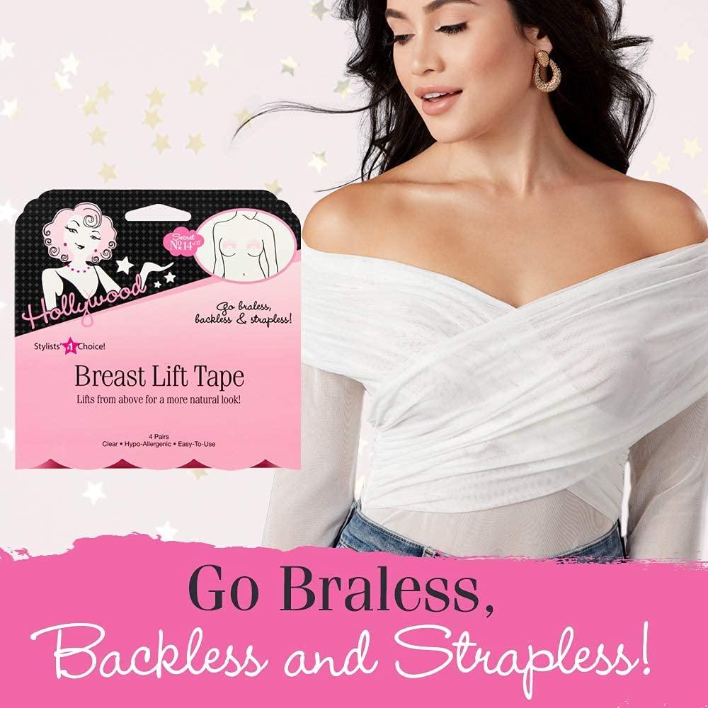 Hollywood Fashion Secrets HFS, Breast Lift Tape, 4-Pair The Original  Fashion Tape Solution