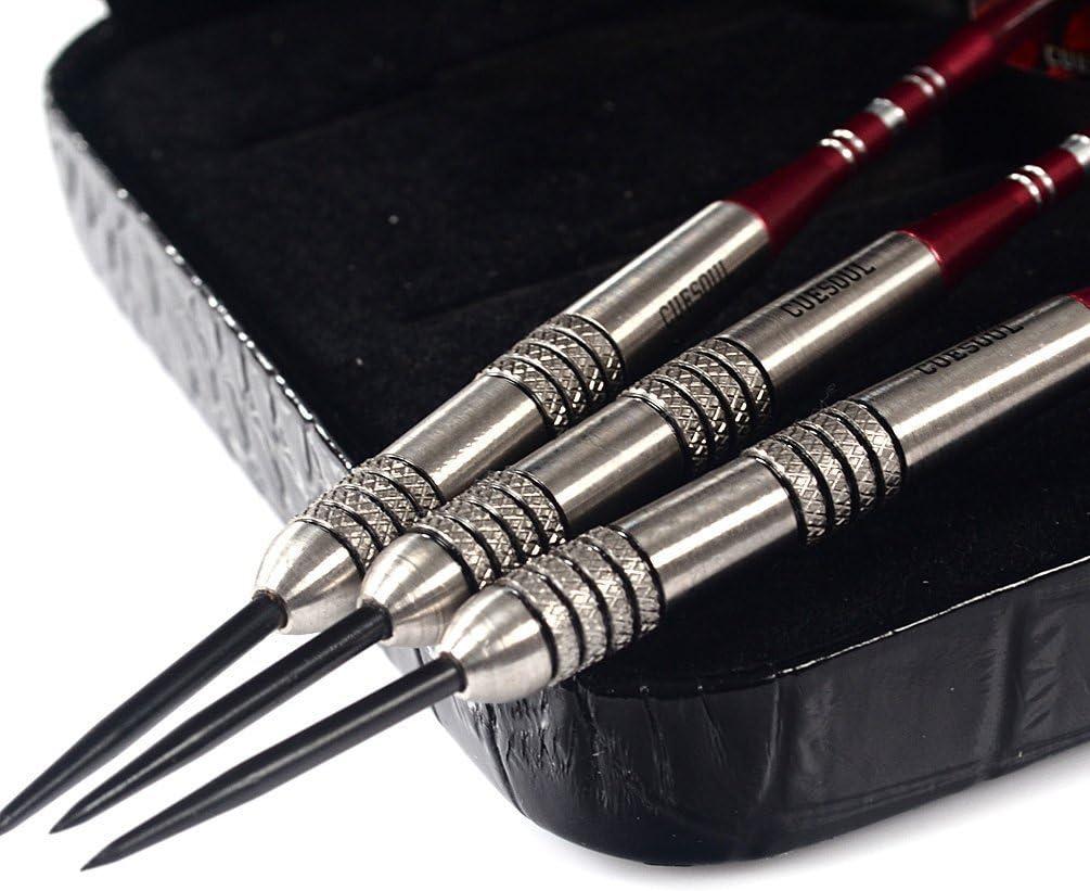 CUESOUL 22/24/26 Grams Tungsten Steel Tip Darts Set 95% Tungsten 22 Grams -Case