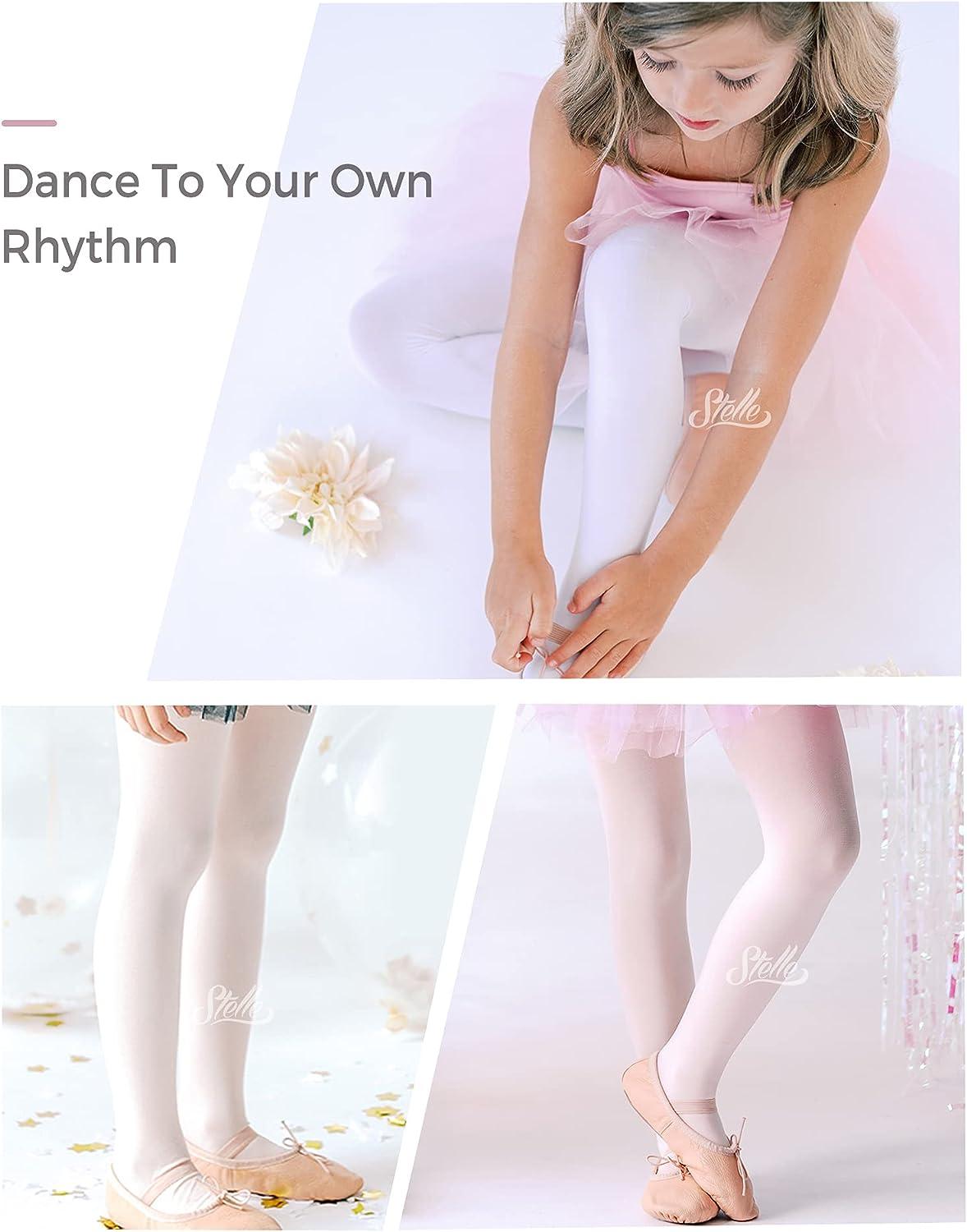  Stretchy Pink Ballet Tights For Girls 6-8 Ultra