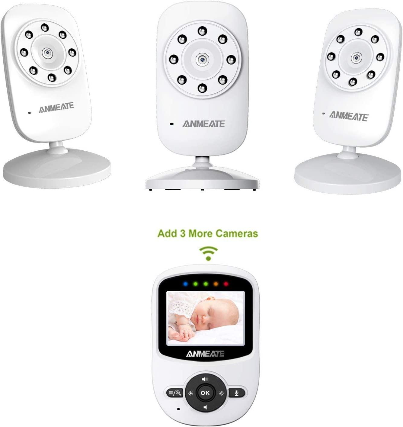 Wireless 2.4GHz Intercom Baby Monitor 2.4' TFT LCD Video Camera LED Night  View