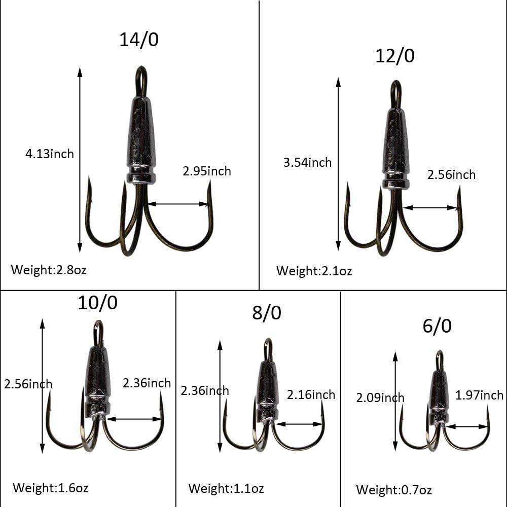 LikeFish Snagging Hooks Snagging Weighted Treble Hooks 2pcs/Pack Fishing  Hooks 5 Sizes 0.7oz 1.1oz 1.6oz 2.1oz 2.8oz, Hooks -  Canada