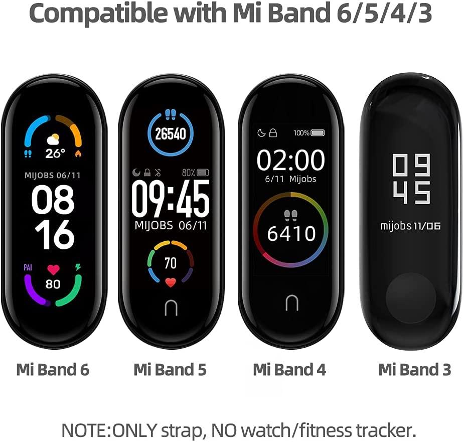 MIJOBS Strap for Xiaomi Mi Band 7 Mi Band 6 Mi Band 5, Metal Strap  Compatible with Mi Band 4 Mi Band 3 Replacement Wristband Stainless Steel  Watch Band for Men Women
