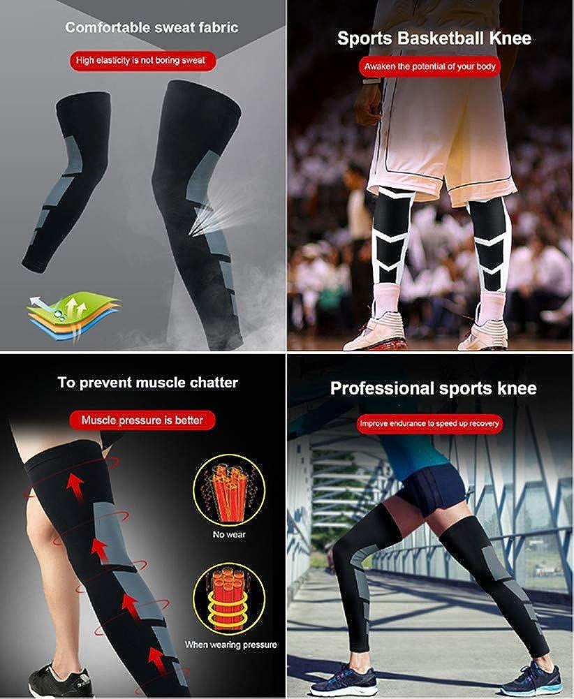 Dexlary Full Leg Sleeves Long Compression Knee Sleeves Protect Leg for Men  Women Basketball, Arthritis Cycling Sport Football Green Large