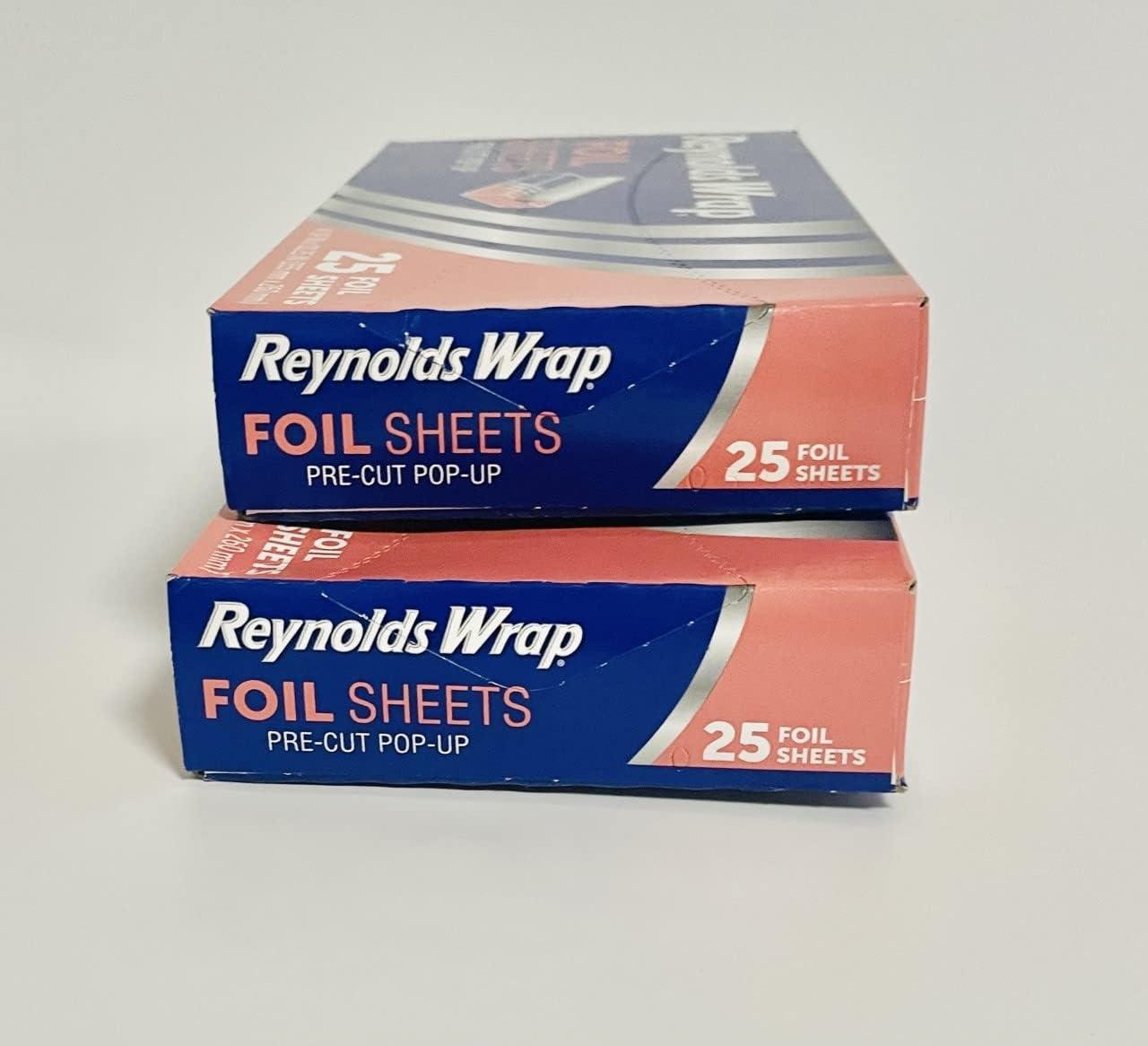 Reynolds Wrappers Pop Up / Foil Sheets (2 Pack) No Cutting or Tearing