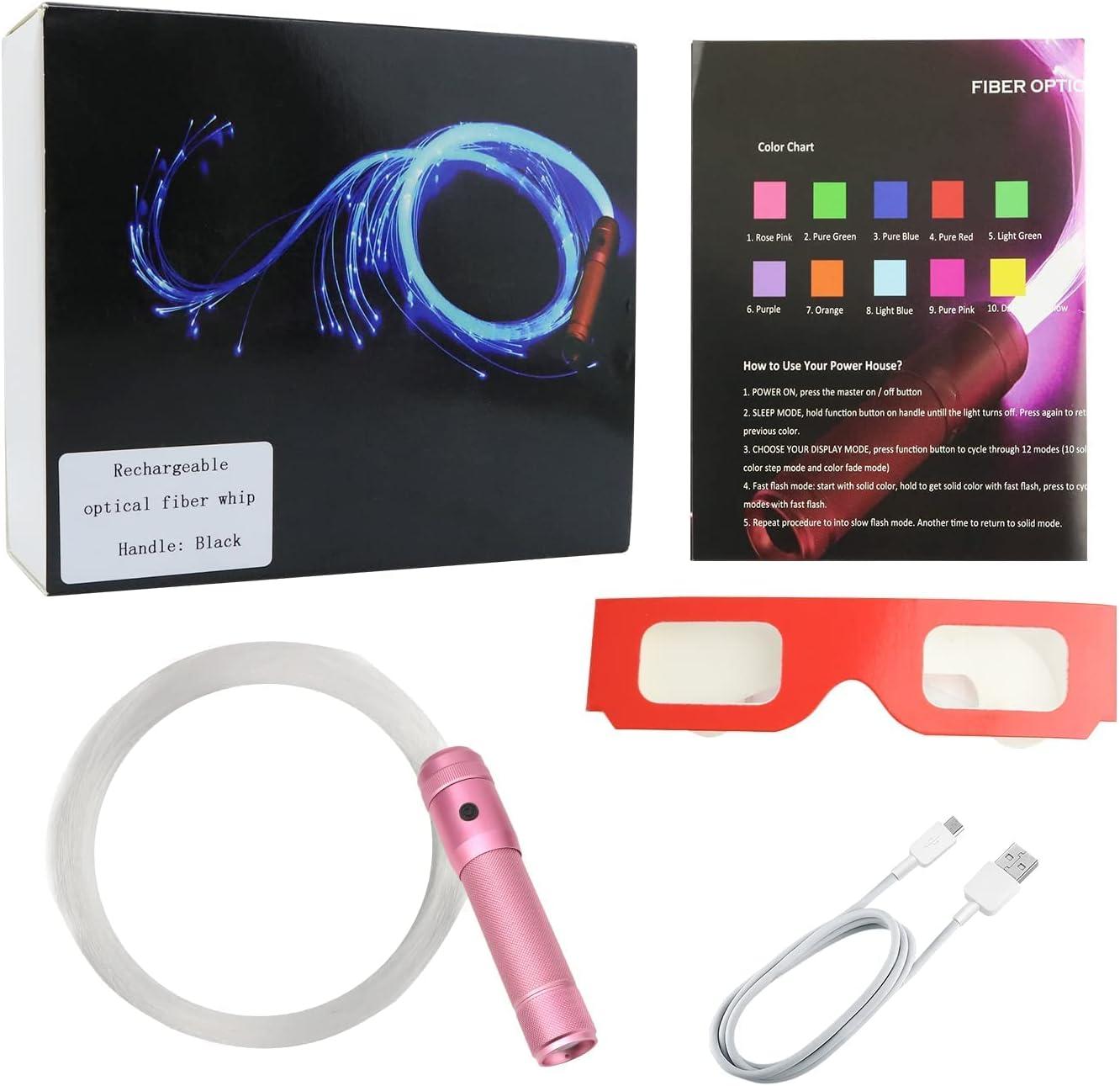 Maykit 10 Color Changing Optical Fiber Whip Light With Led Whip Light  Source And End Glow Fiber For Party Bar Snesory Kids Use - Optic Fiber  Lights - AliExpress