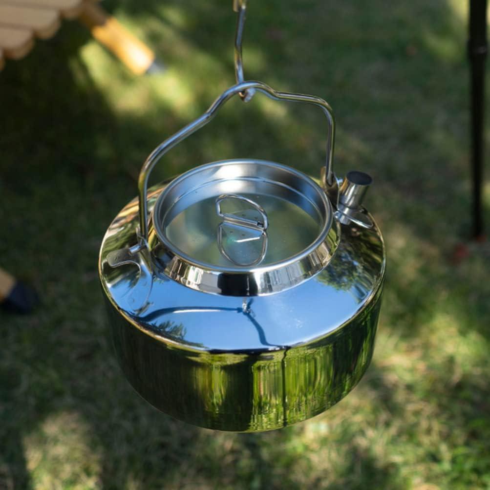 1L Stainless Steel Outdoor Camping Boil Water Kettle Portable Lightweight  Coffee Pot Picnic Tea Kettles Hiking Tourism Cookware