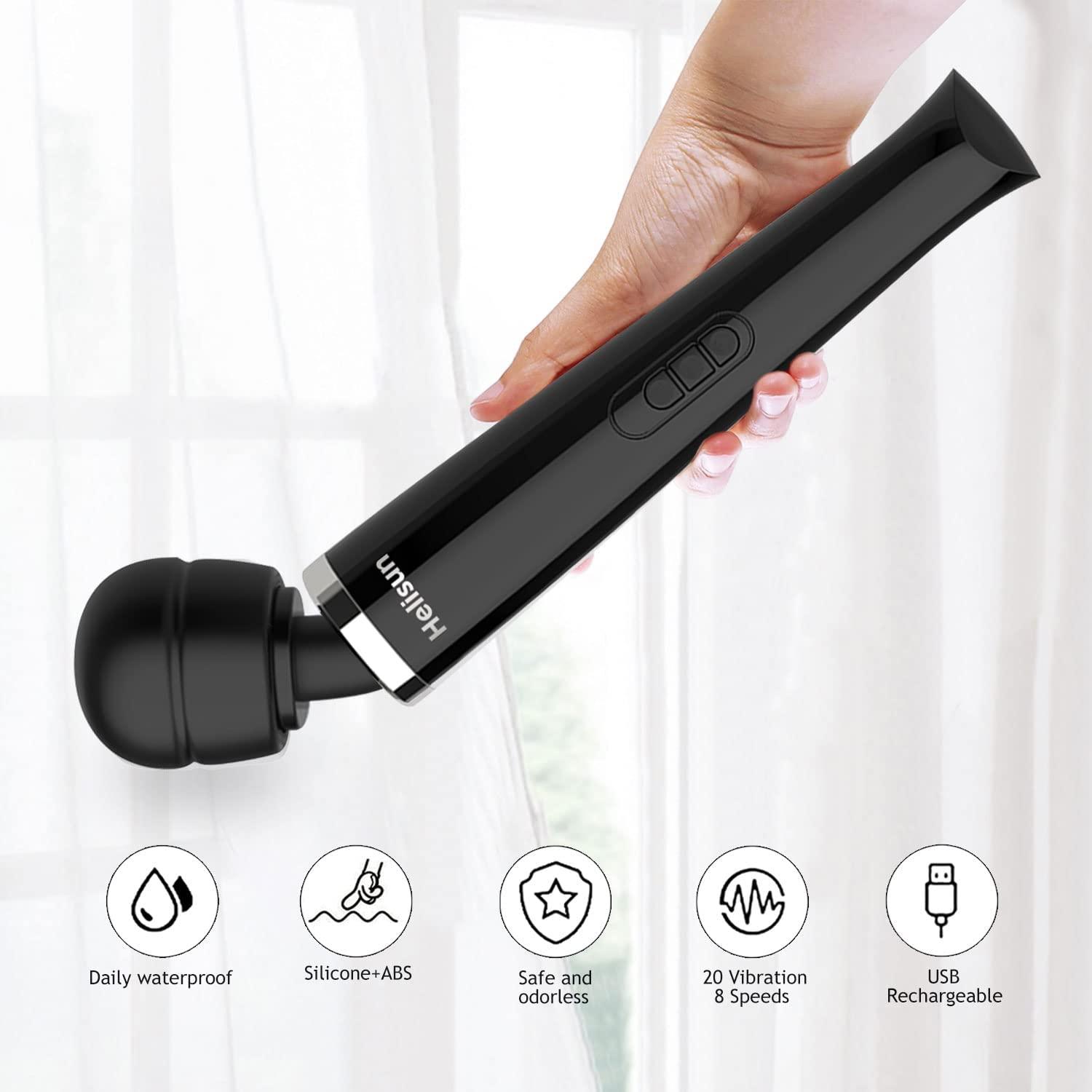 Rechargeable Handheld Neck Massager - 10 Powerful Vibrations For