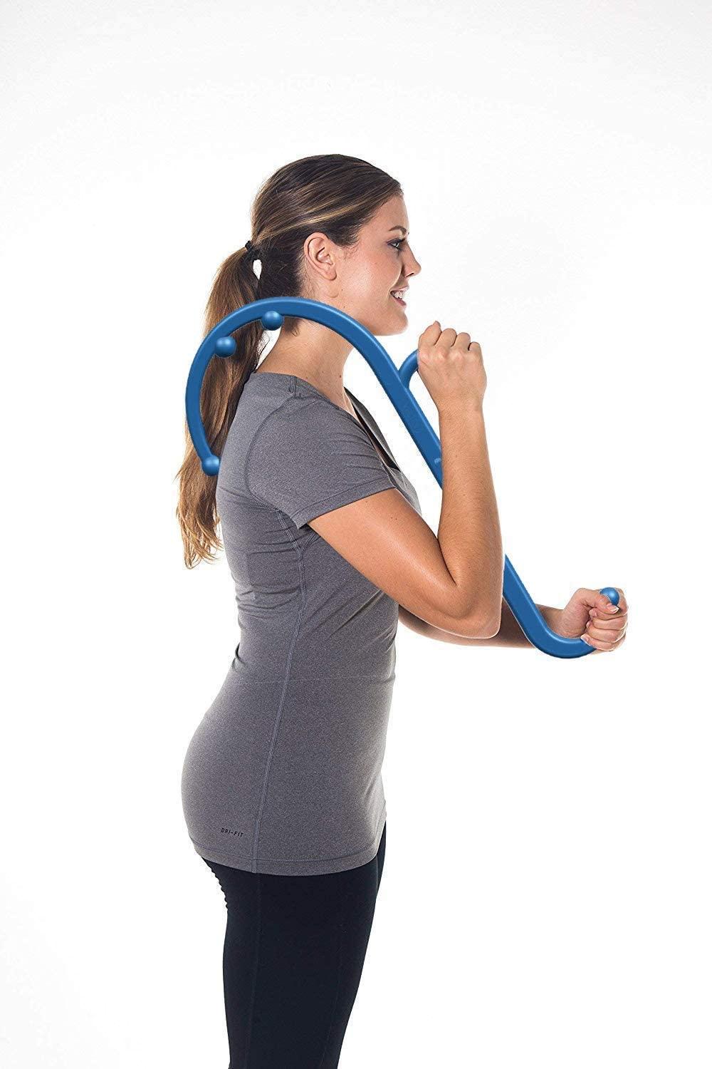 Neck King - Hands-Free Trigger Point Self Massage Tool for The Neck and  Back (Blue)