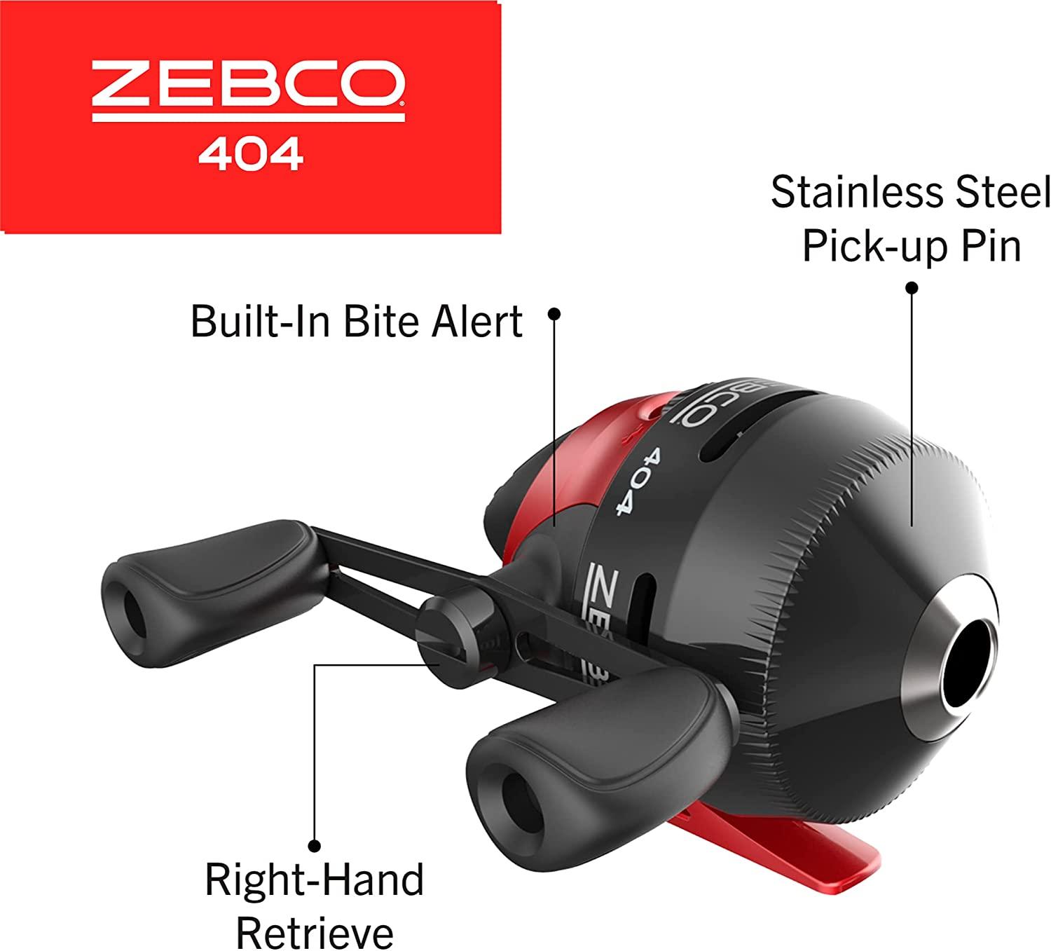 Zebco 404 Spincast Reel and 2-Piece Fishing Rod Combo Durable Fiberglass Rod  with EVA Handle QuickSet Anti-Reverse Reel with Built-In Bite Alert Pre- Spooled 56 Rod - With 28pc Tackle