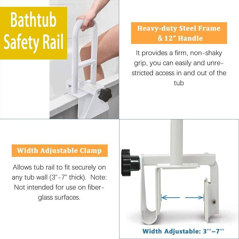 Adjustable Bathtub Safety Rail with Clamp on Grip — Mountainside