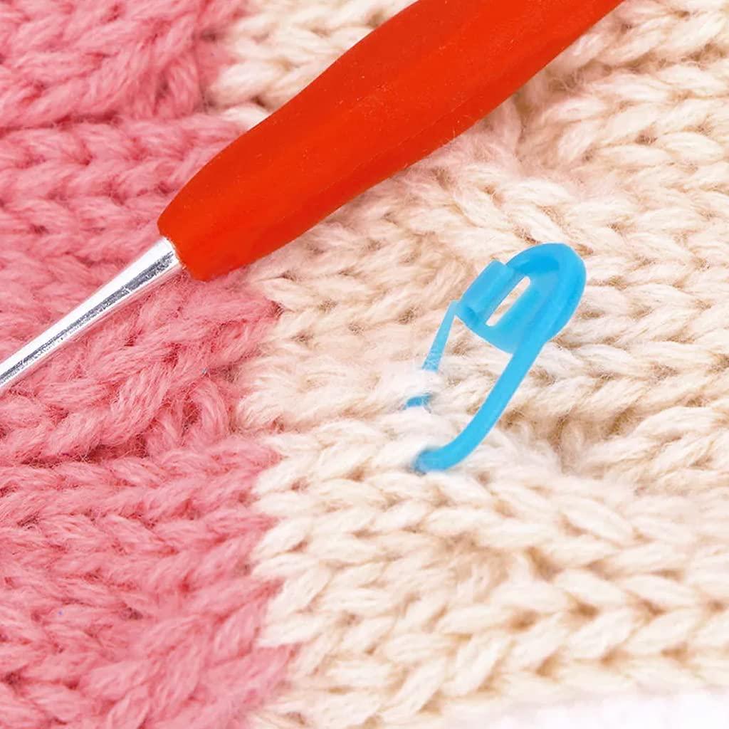 Elisel Colorful Knitting Stitch Counter Crochet Locking Stitch Markers  Stitch Needle Clip Knitting Crochet Markers DIY Craft Plastic Safety Pins  (60 PCS)