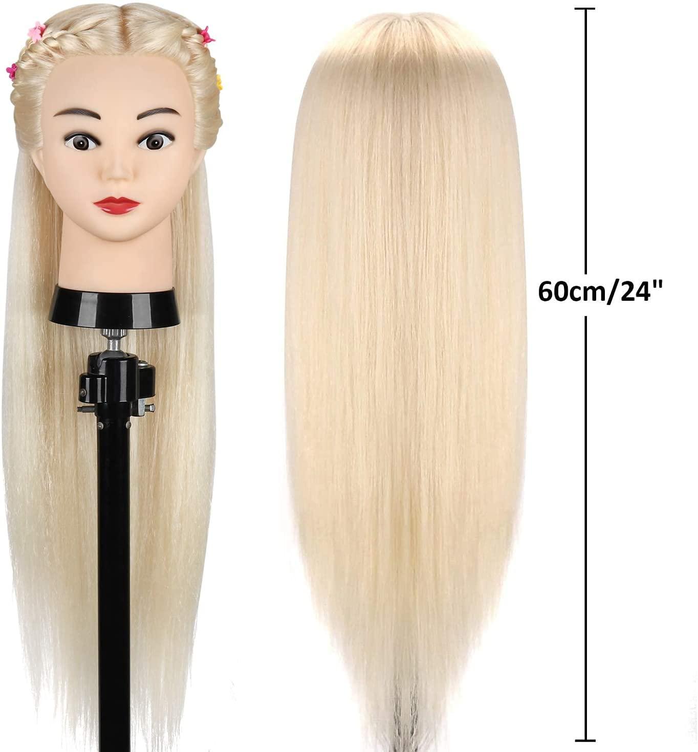 Training Head Mannequin Head with Human Hair 100% Real Hair Manikin Head  Cosmest - Wigs & Hair Pieces