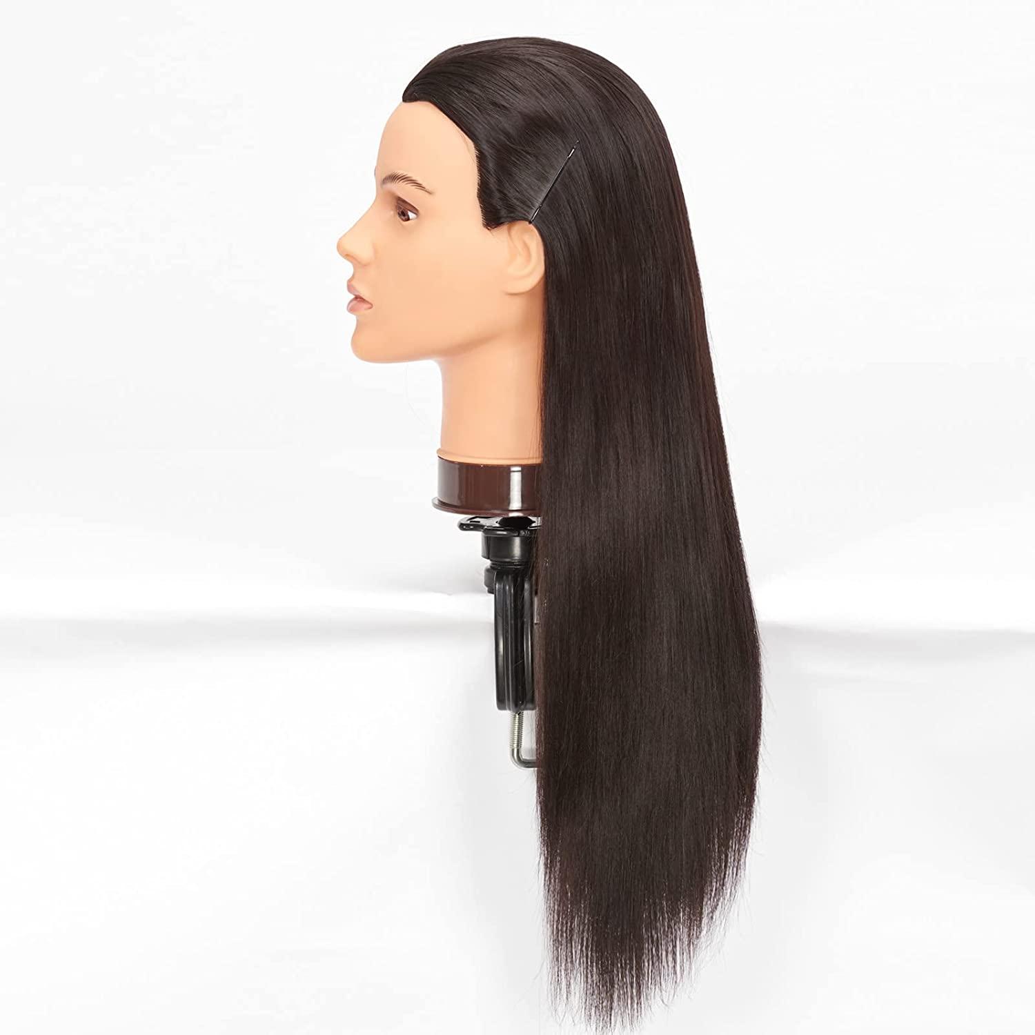 Training Head 26-28 Mannequin Head Synthetic Fiber Cosmetology