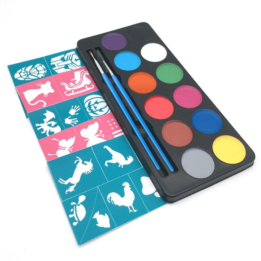  Maydear Face Painting Kit For Kids, 12 Colors Safe And  Non-Toxic Large Water Based Face Body Paint