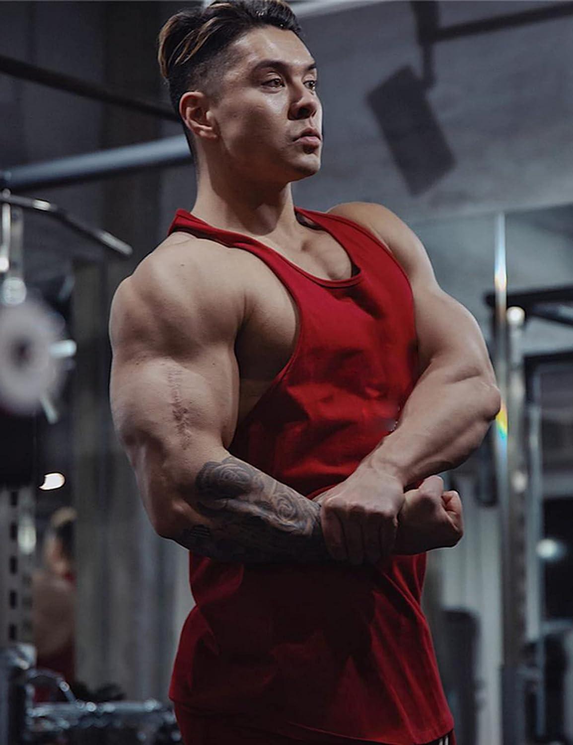 Men Gym Tank Top Muscle Shirt Y Back Stringer Vest Bodybuilding Fitness  Muscle 