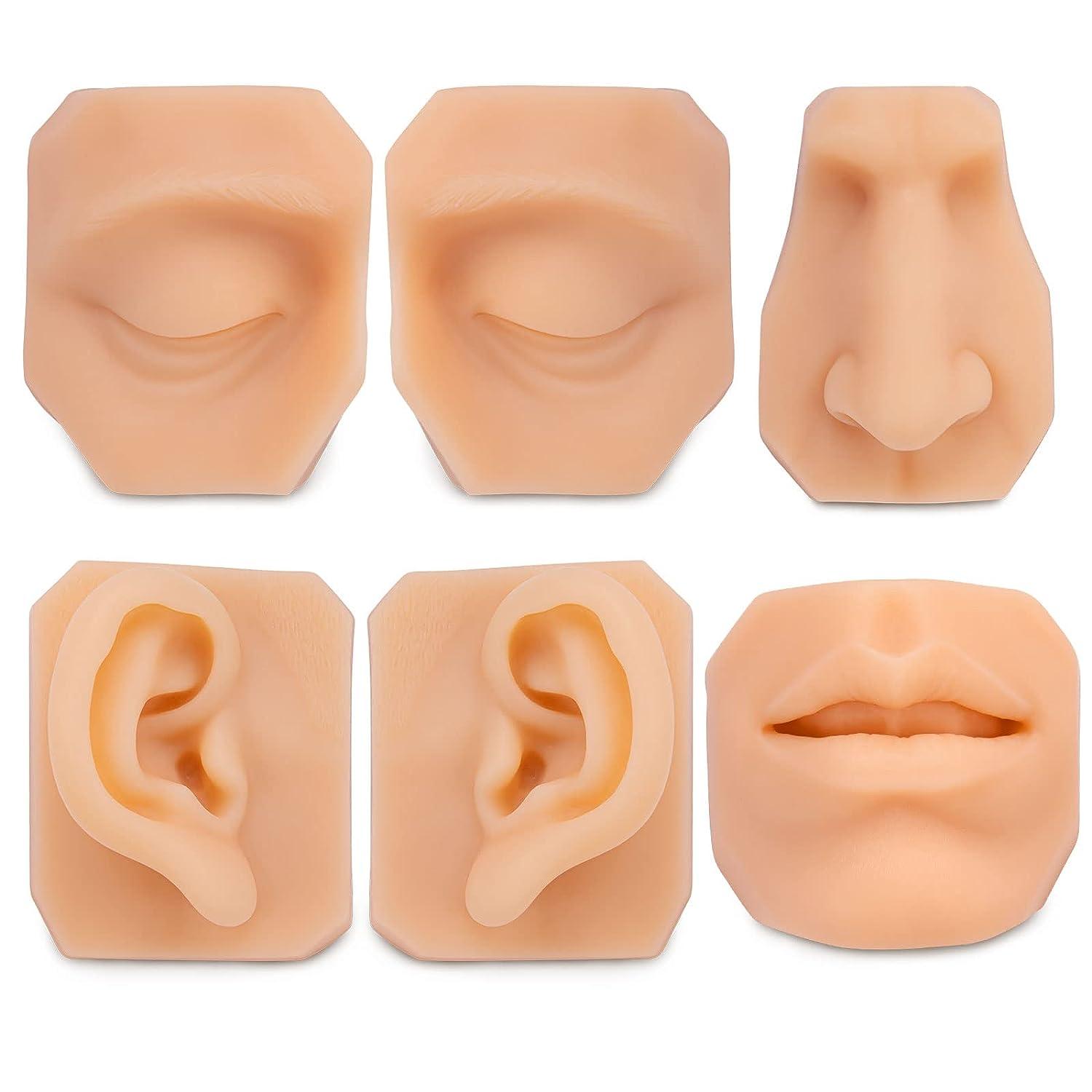 Fake Nose Model,3 Colors Fake Nose Model Silicone Flexible Human Nose Mouth  Model Ultrassist Soft Silicone Nose Model For Practicing Suture Silicone