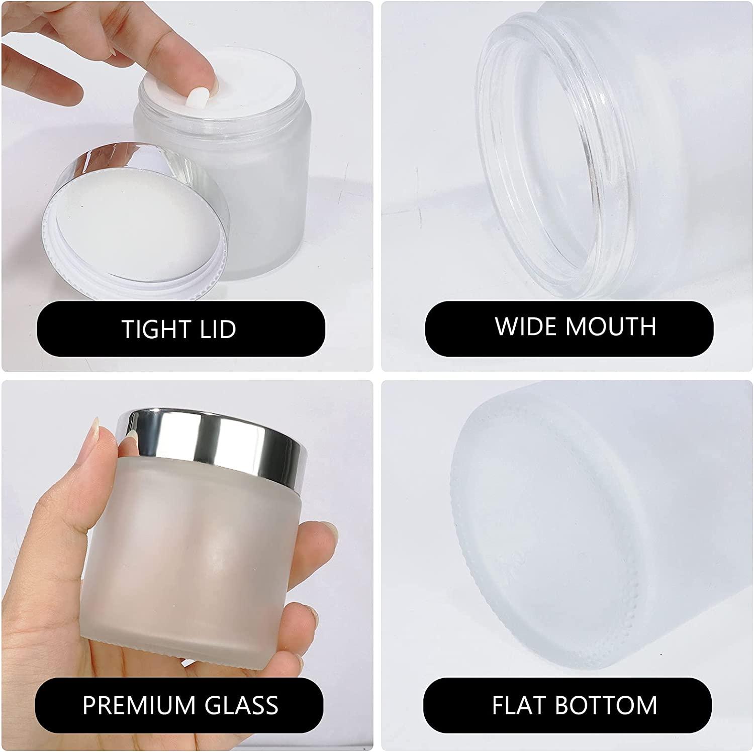 Clear Glass Jar w/ Smooth Black Lid, 4 oz