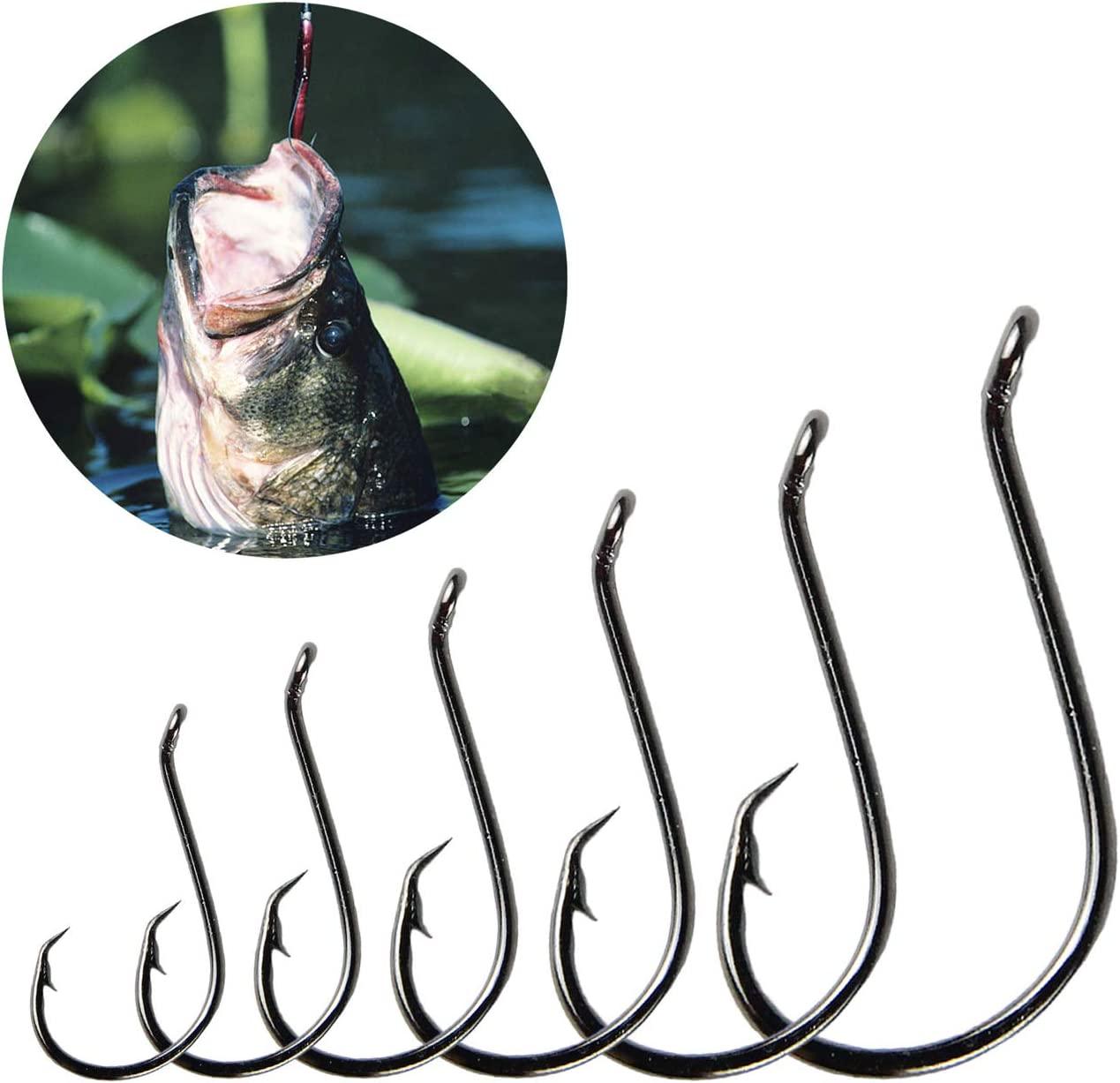 PATIKIL 10 Sizes Claw Fish Hooks, 100 Pack High Carbon Steel Circle Hook  Catfish Hook J Shape with Barbs for Freshwater Saltwater, Black, Hooks -   Canada
